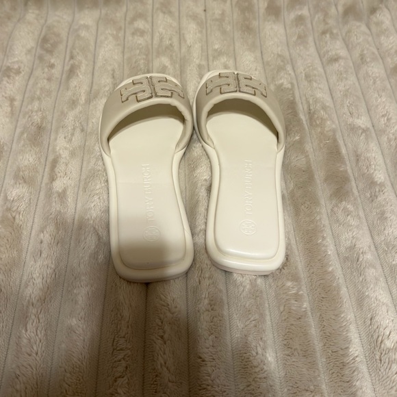 Tory Burch Double T Sport Slide Light Cream / Gold Women’s Size 8.5 - Picture 3 of 6